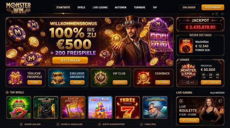 Recensione del sito web del casinò MonsterWin